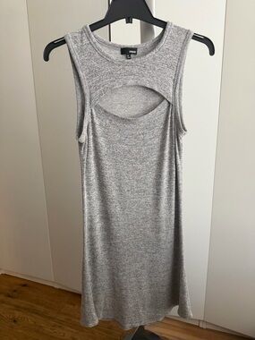 WILFRED FREE Grey Marled cutout swing dress - medium
